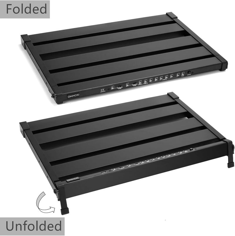 GOKKO لوحة دواسات 20.5" × 13.8" مع مزود طاقة مدمج، لوحة دواسات جيتار قابلة للطي من الألمنيوم مع حقيبة حمل (GK-58) - Image 3
